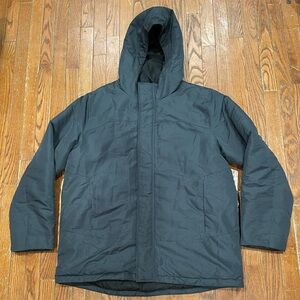 Swiss Tech Men's Dark Gray Hooded Puffer Jacket
